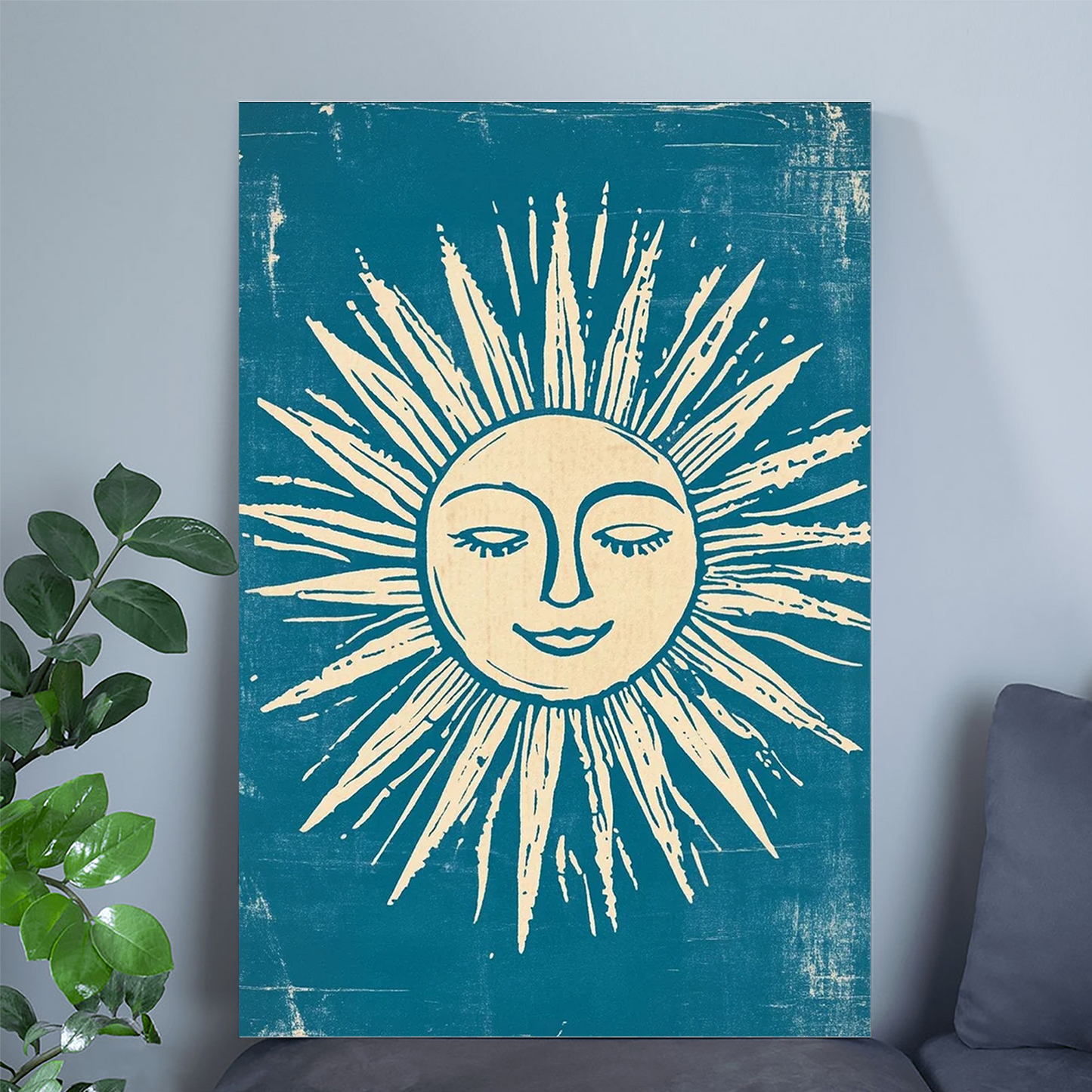 Mid Century Sunshine Print: Celestial Retro Wall Art