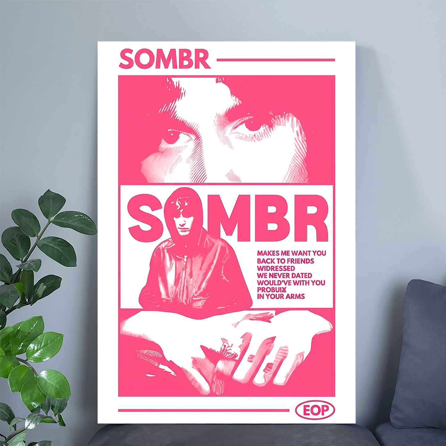 Music Poster- Sombr music Poster, One Sheet Wall Size 24''x36''