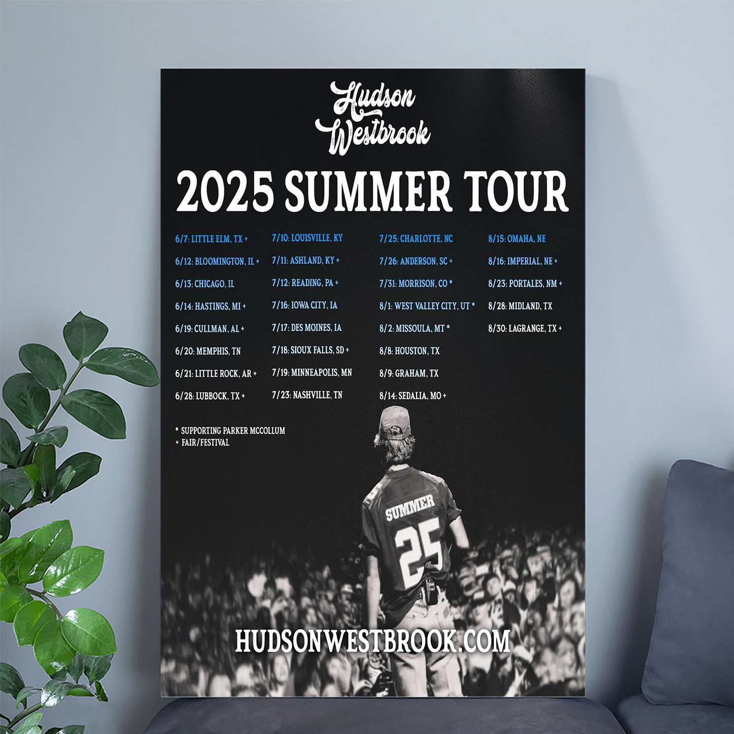 Hudson Westbrook 2025 Summer Tour Poster Size 24''x36''