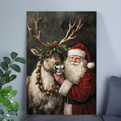 Christmas Poster- Vintage Rustic Christmas Winter Home Poster, One Sheet Wall Size 24''x36''
