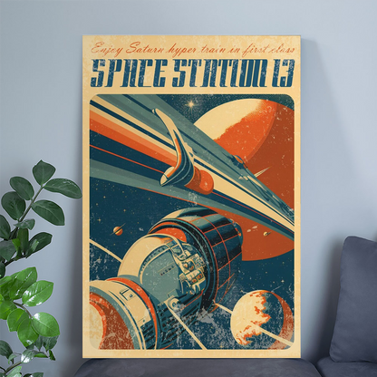 Retro Futuristic Sci-Fi Space Part 4 Wall Poster