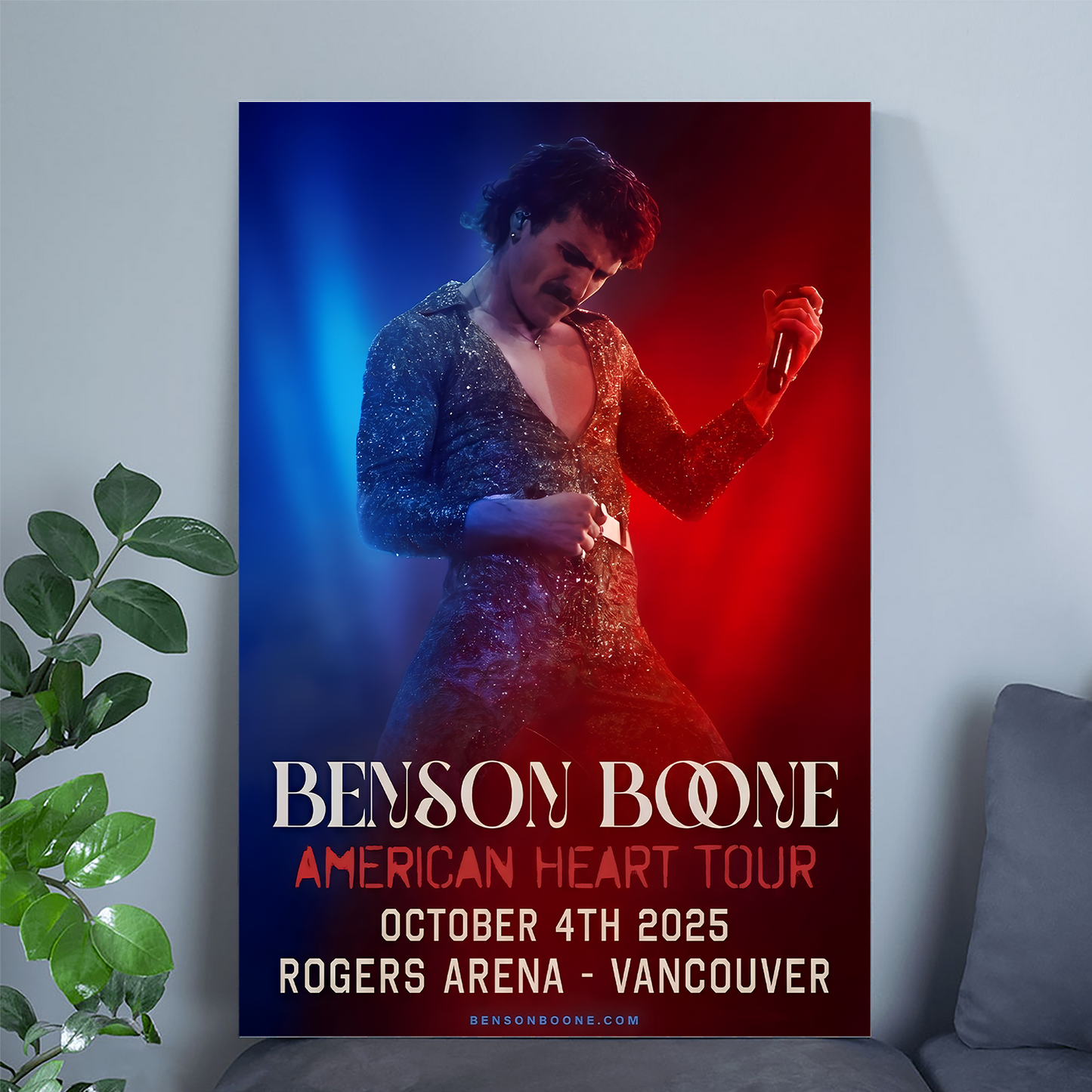 Benson Boone American Heart Tour 2025 Vancouver Poster, Fan Gift, One Sheet Wall Size 24''x36''