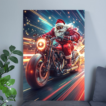 Christmas Decor- Speedy Santa Style Poster, One Sheet Wall Size 24''x36''