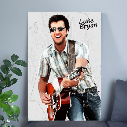 Luke Bryan Fan Art Poster Size 24''x36''