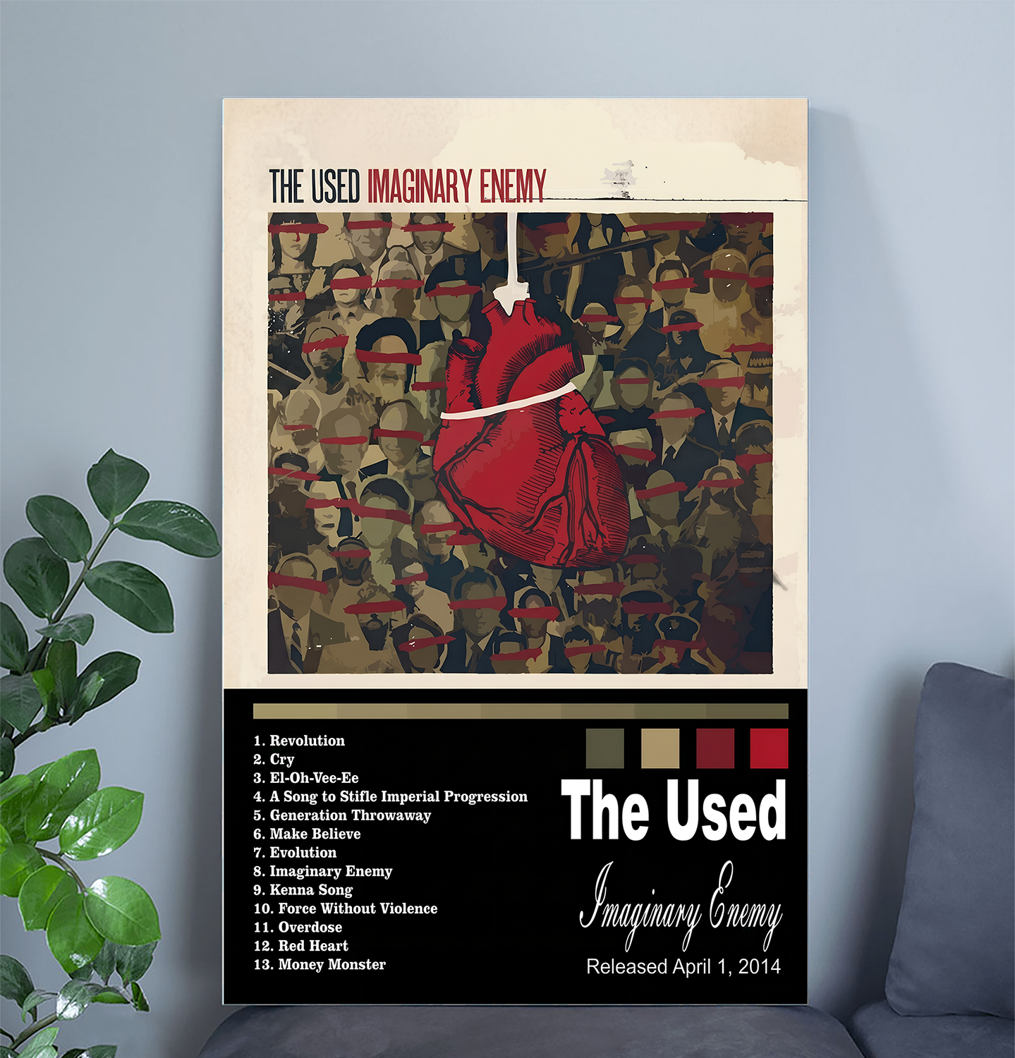 The Used - Imaginary Enemy Album Art Poster, One Sheet Wall Size 24''x36''