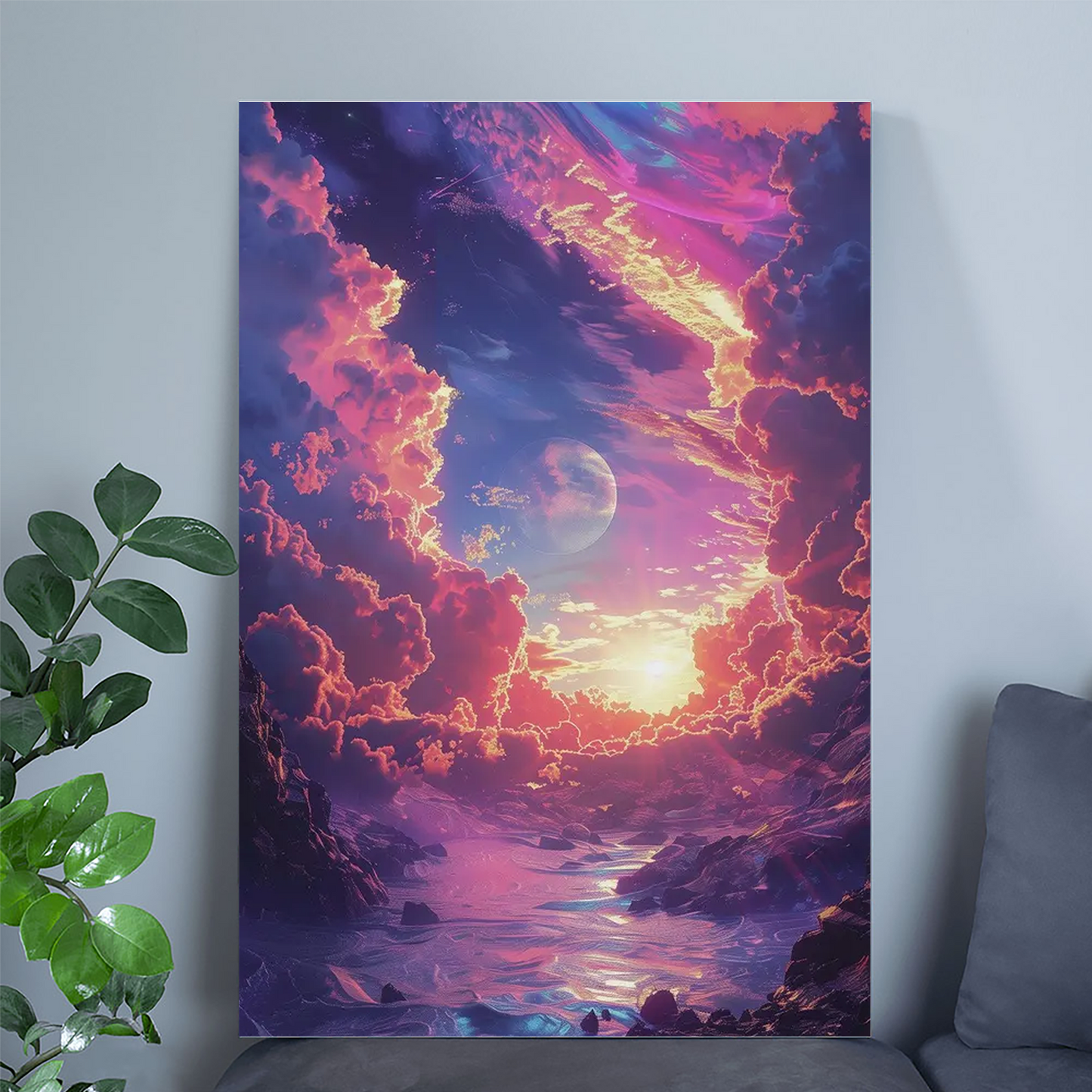 Clouds Wall Art, Abstract Art Print, Colourful Clouds And Sky Wall Art Poster