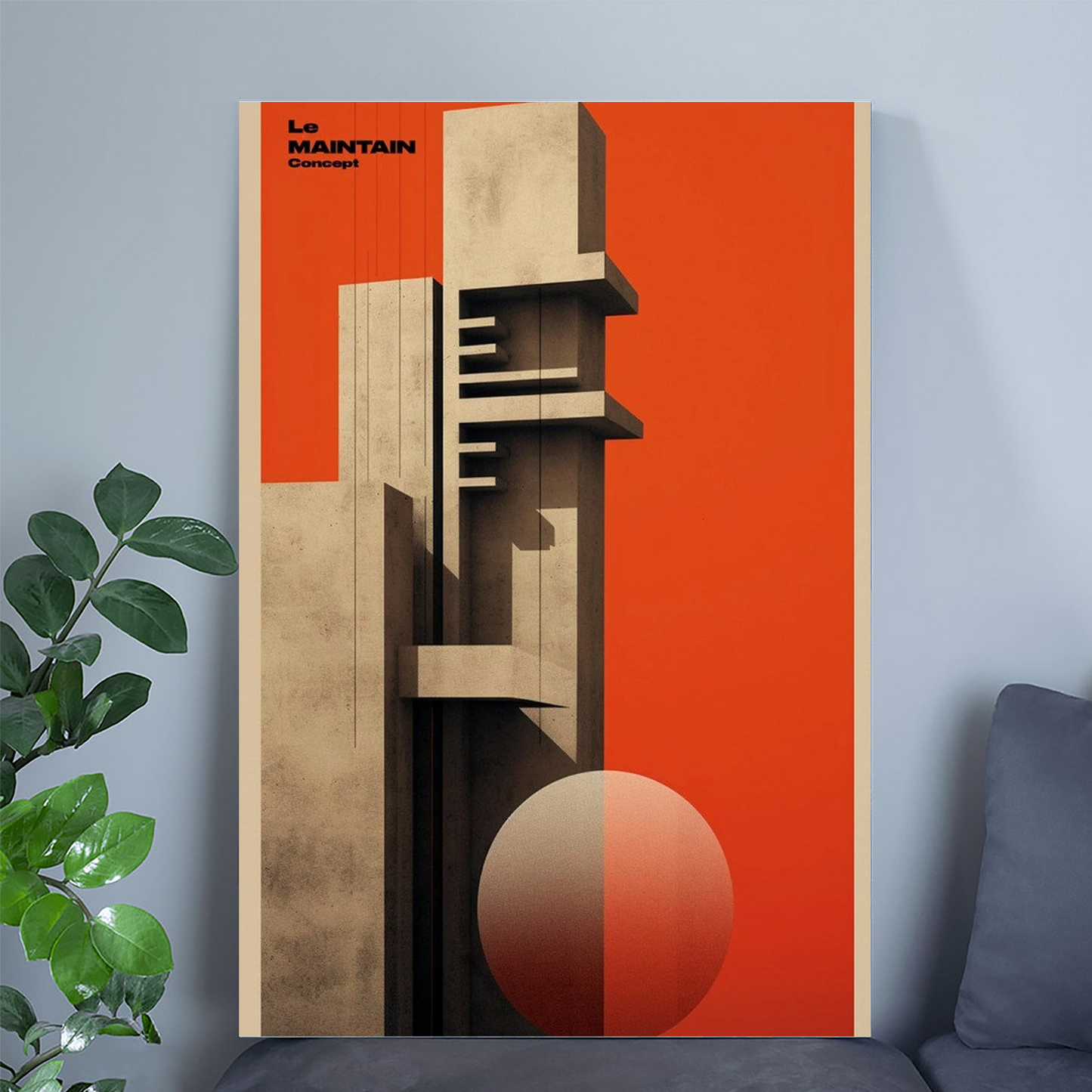 Le Maintain Concept - Brutalist French Vintage Architecture - Wall art
