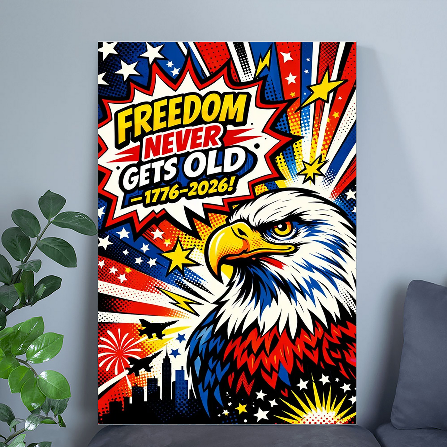 America 250 Wall Art, Patriotic Wall Decor, 4th of July Wall Art, Stars and Stripes Poster, 250th Anniversary America Print #1