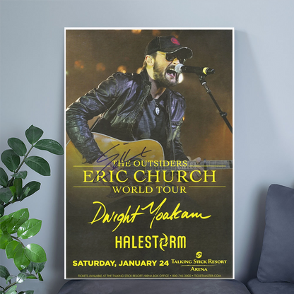 Eric Church signed, autographed concert poster Size 24''x36''