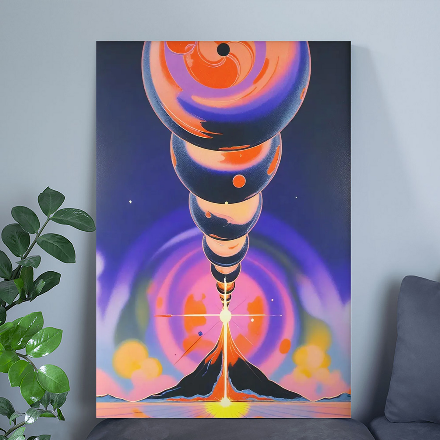 Surreal Sci-Fi Aesthetic Art, Neon Trippy Psychedelic Poster