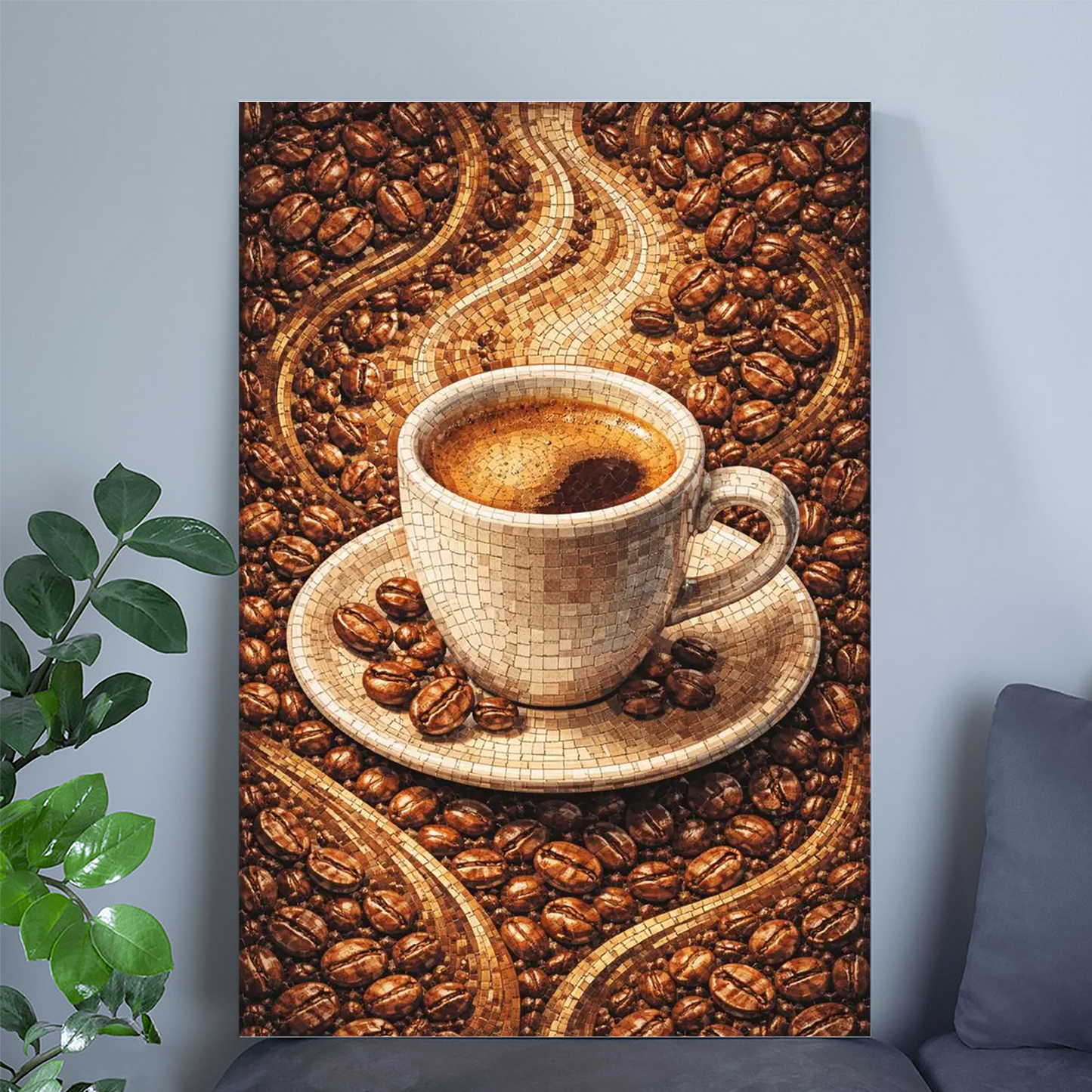 Espresso Mosaic Poster | Coffee Bean Wall Art