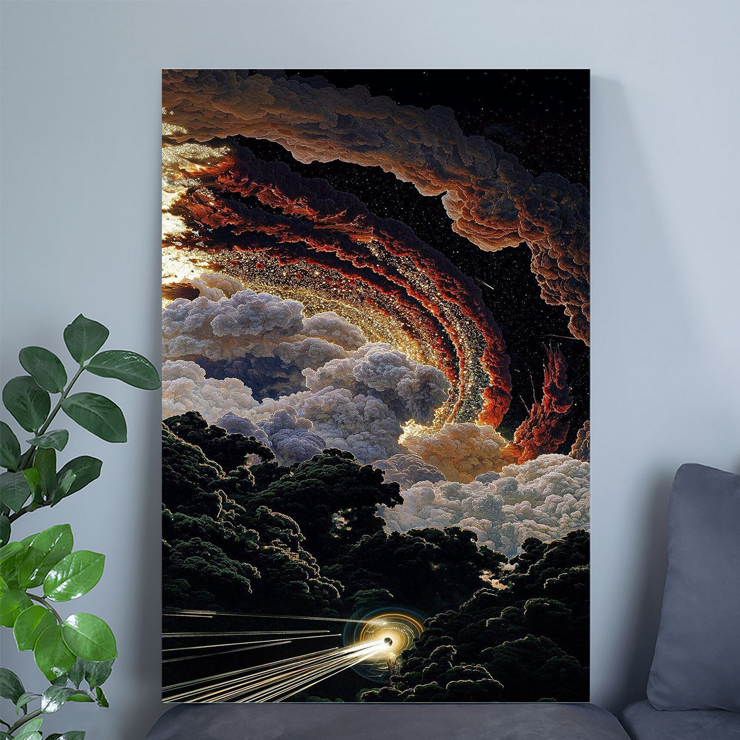 Surreal Cosmic Phenomenon Poster, Deep Space Nebula Wall Art, Galaxy Landscape Canvas