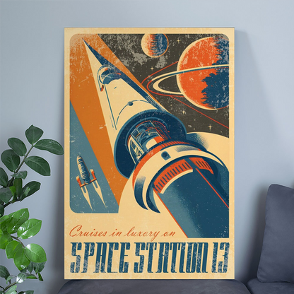 Retro Futuristic Sci-Fi Space Part 1 Wall Poster