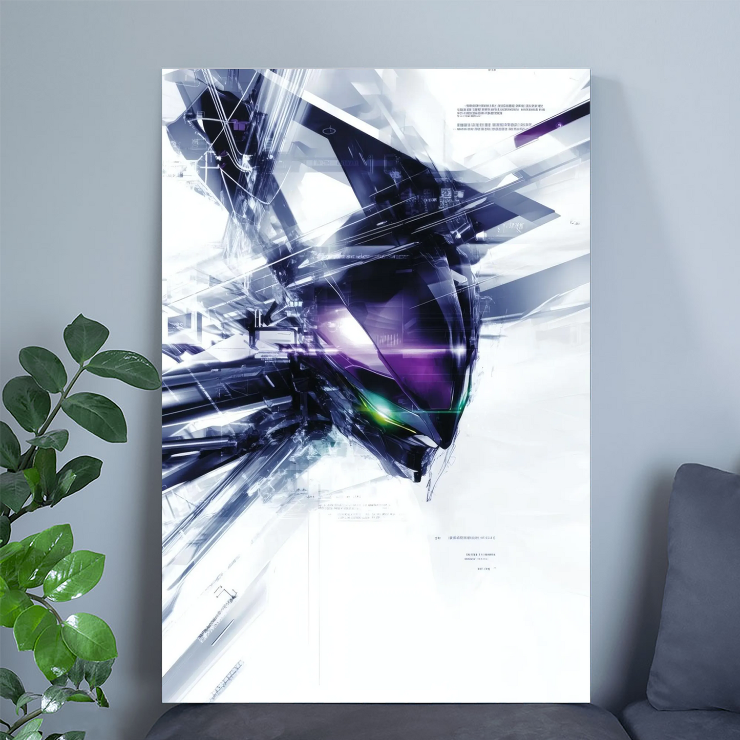 Futuristic Mecha Poster Cyberpunk Y2K Art Print Sci-Fi Tech Wall Art