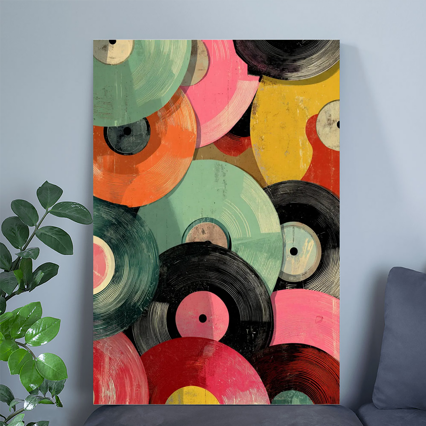 Retro Vinyl Record Cover Art Print: Pastel Pop Poster