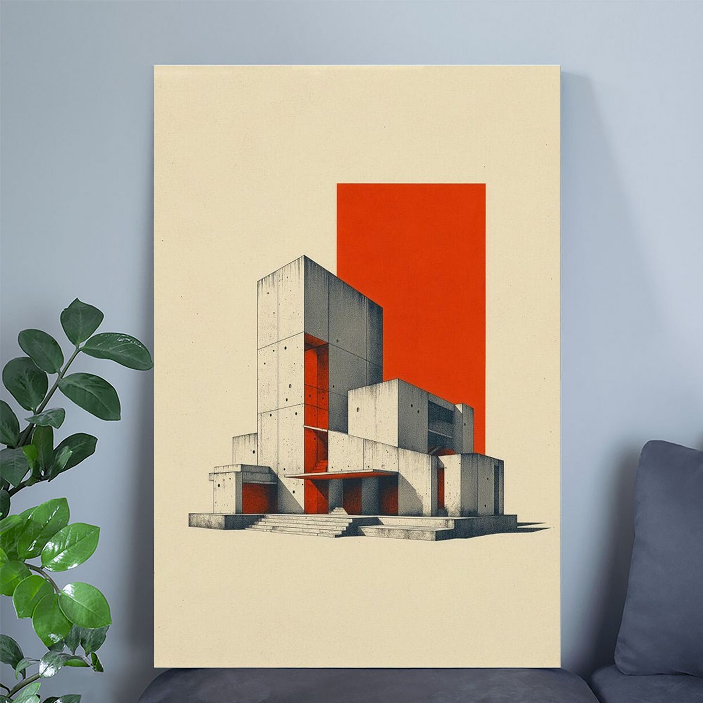 Brutalist | Concrete Geometric Poster | Modern Decor | Digital Download
