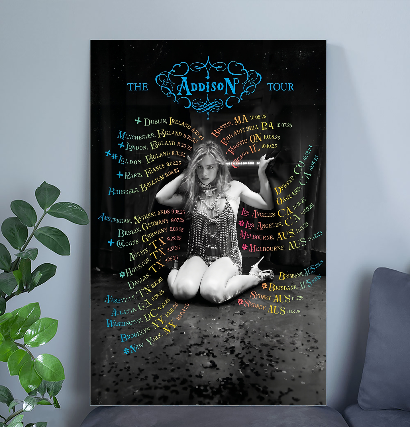 the Addison tour 2025 Poster, One Sheet Wall Size 24''x36''