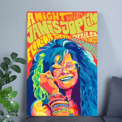 A Night with Janis Joplin Concert Wall Art Poster Size 24''x36''