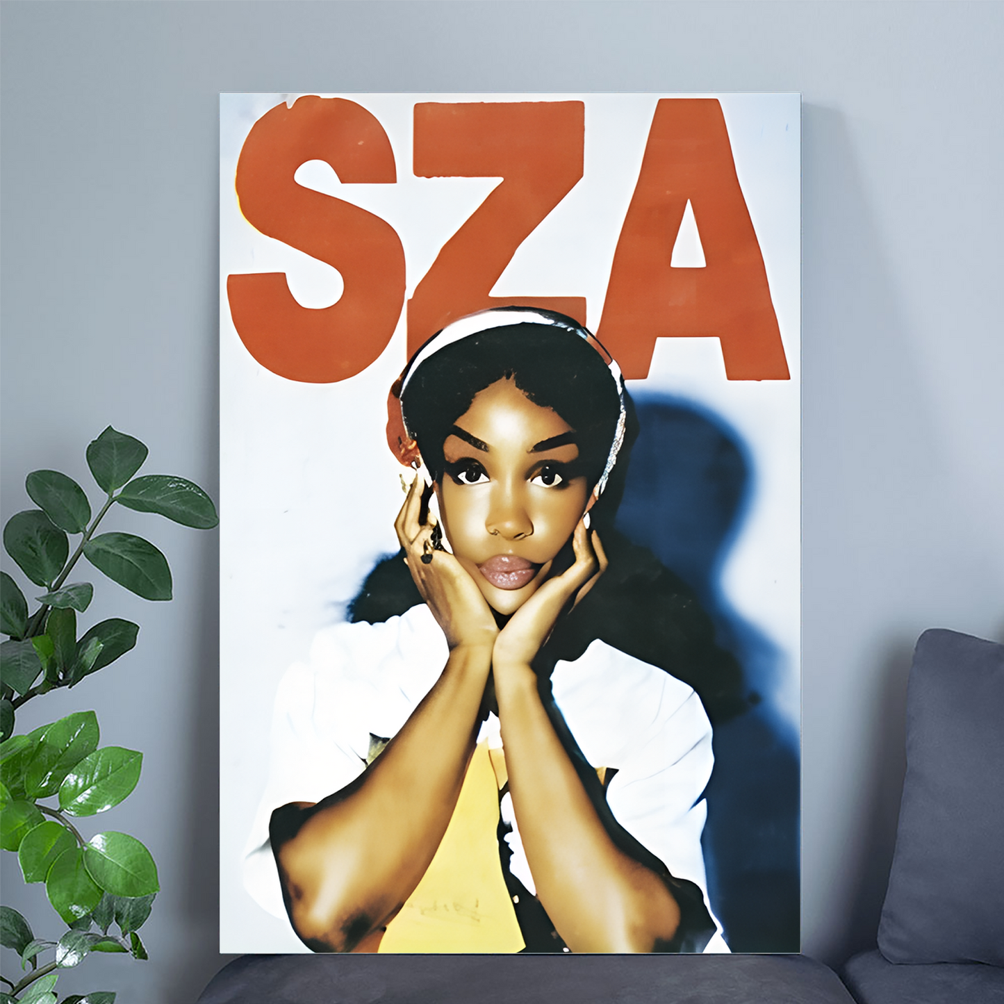 SZA Portrait with Halftone Effect Poster, One Sheet Wall Size 24''x36''