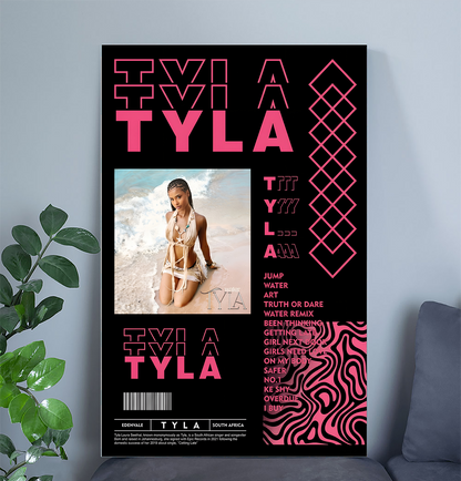 Tyla Biography Decor Poster, One Sheet Wall Size 24''x36''