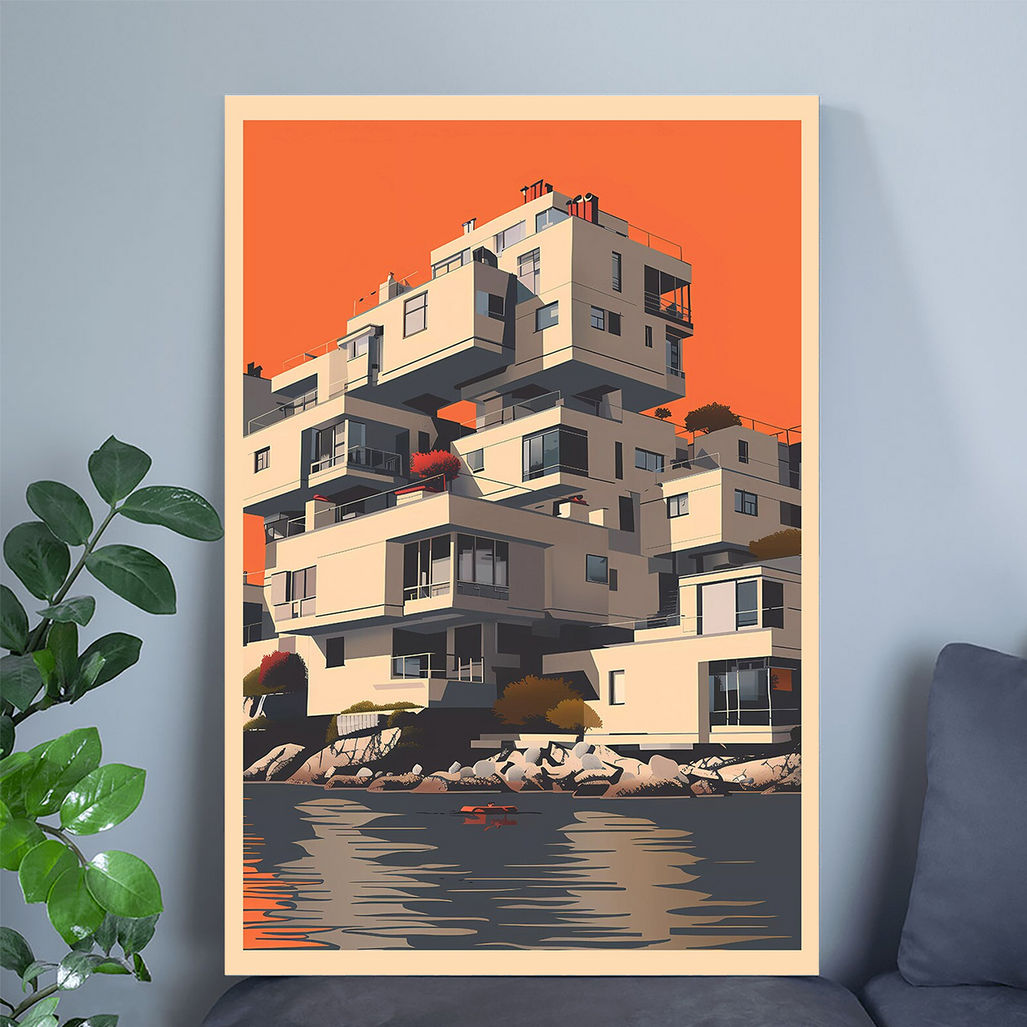 Brutalism Art Print | Brutalist Architecture | Wall Art | Minimalist illustration | Expo 67 Vintage Poster