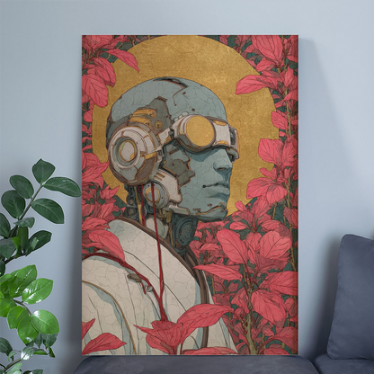 Japanese Retro Futurism Robot Cyberpunk Poster