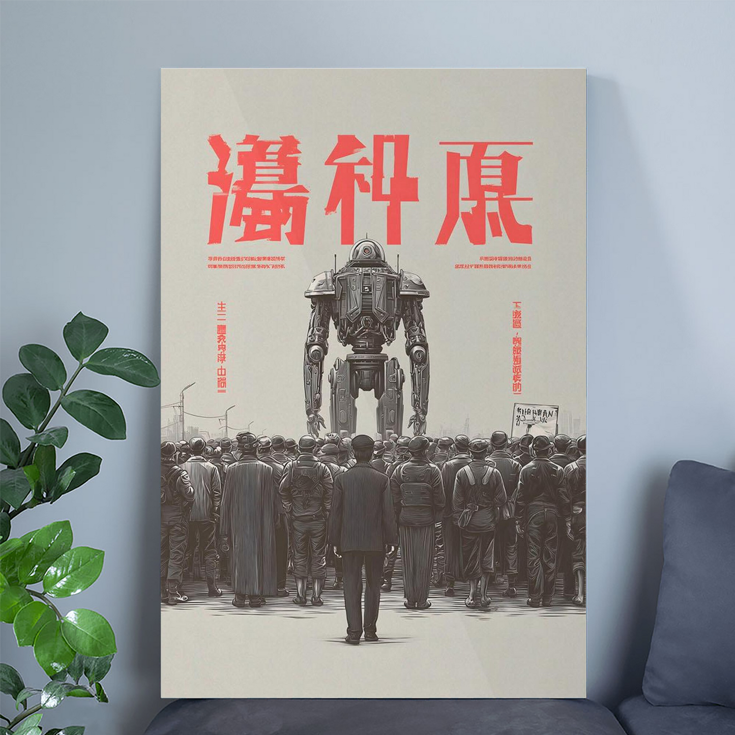 Mecha Propaganda Poster • Retro Sci-Fi Robot Art