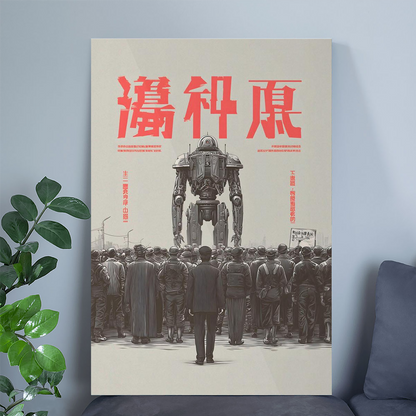 Mecha Propaganda Poster • Retro Sci-Fi Robot Art