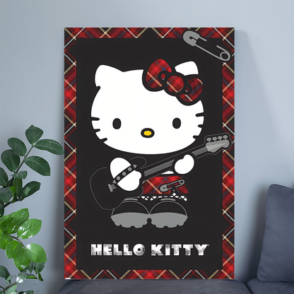 Hello Kitty 22 Punk Red Wall Poster Guitar Version Size 24''x36''
