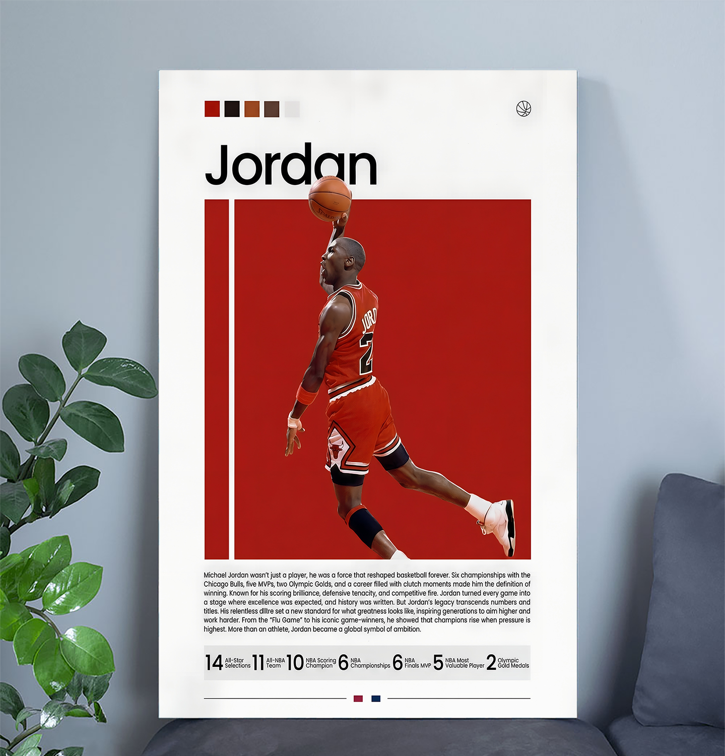 Michael Jordan Poster, NBA Legend, Chicago Bulls Poster, One Sheet Wall Size 24''x36''
