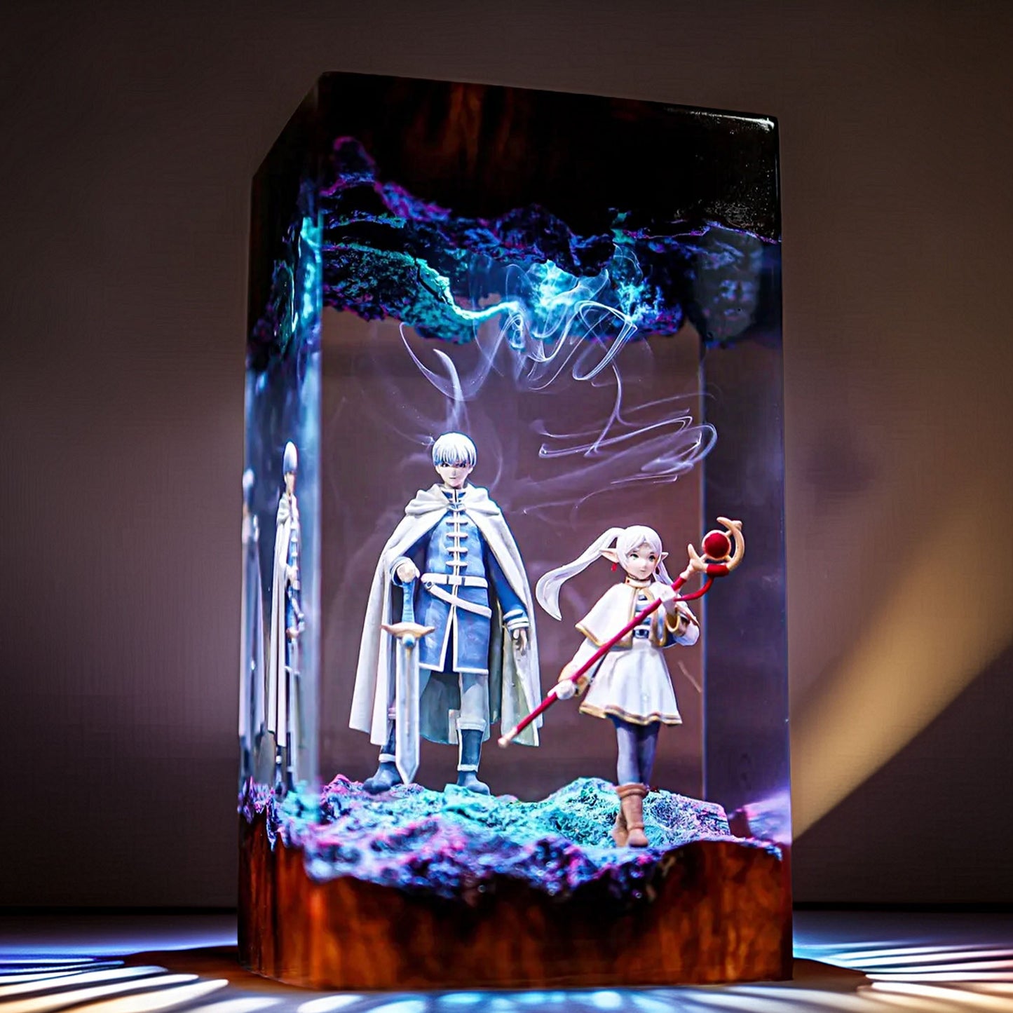 Hero Companion And Elven Mage Resin Lamp