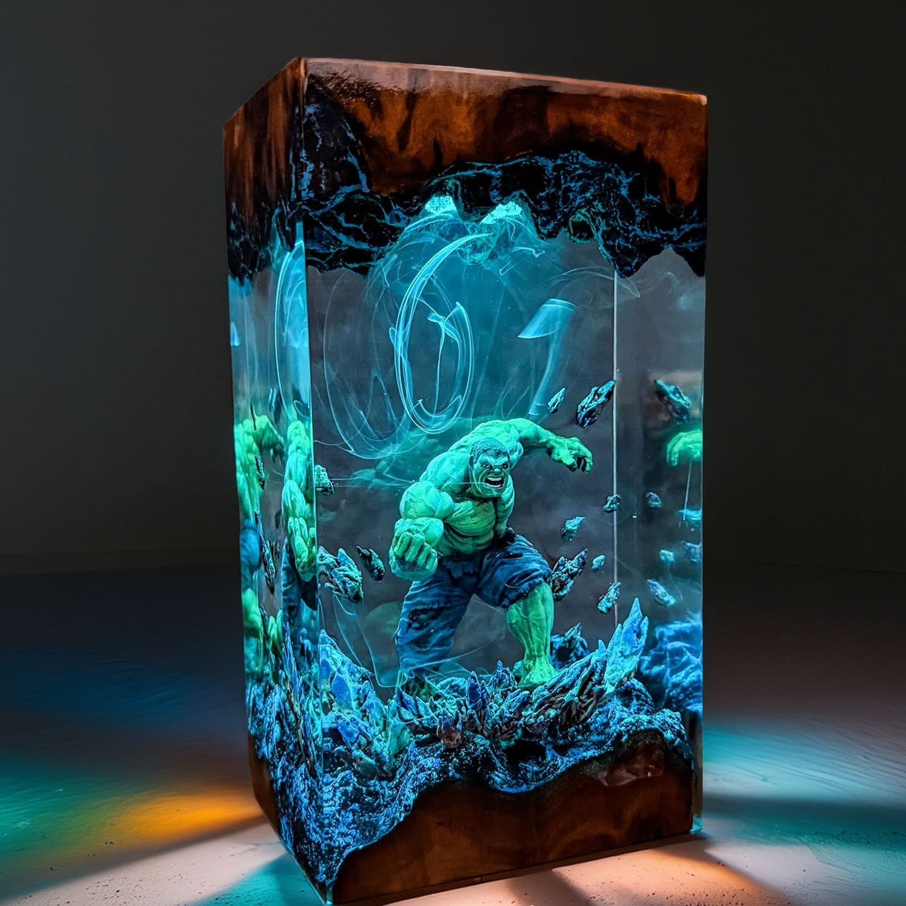 Emerald Rage Giant Resin Lamp
