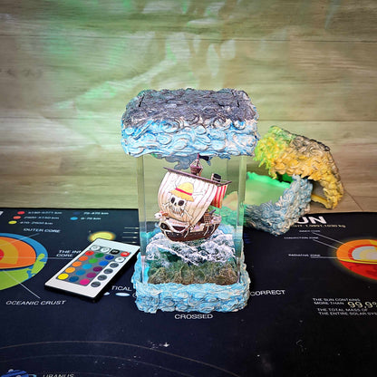 Sheep Pirate Ship Resin Lamp V2