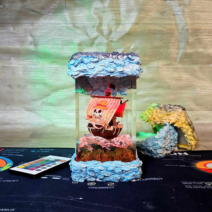 Sheep Pirate Ship Resin Lamp V2