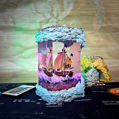 Sheep Pirate Ship Resin Lamp V2