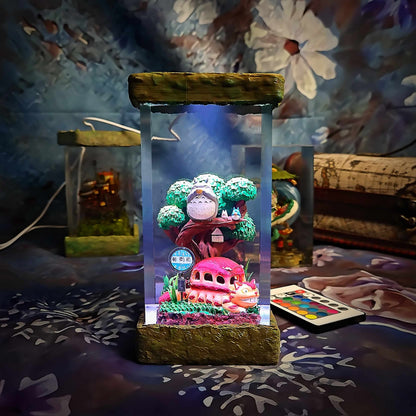 Forest Spirit Owl Resin Lamp