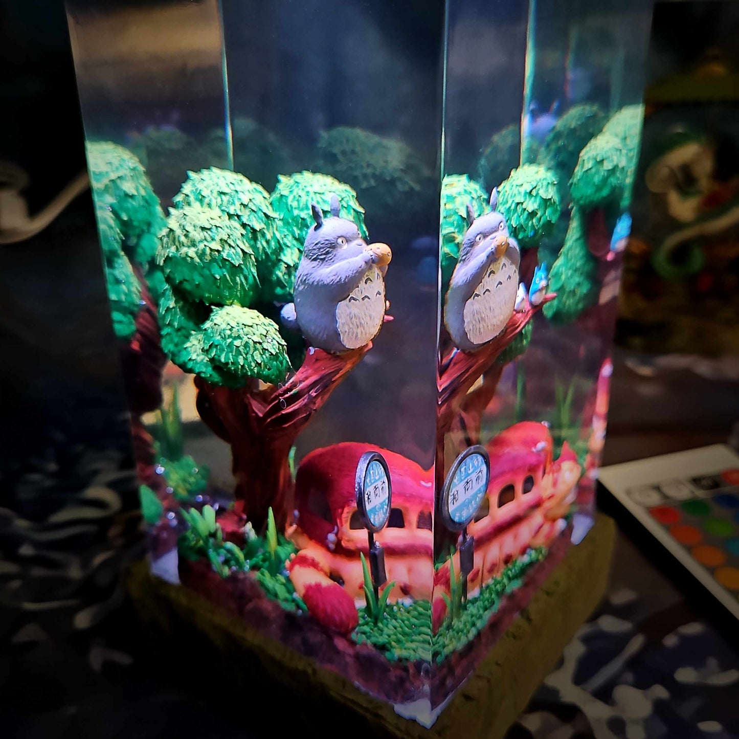 Forest Spirit Owl Resin Lamp