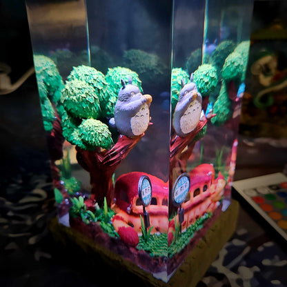 Forest Spirit Owl Resin Lamp