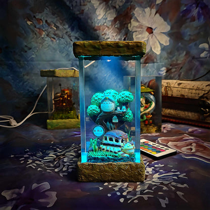 Forest Spirit Owl Resin Lamp