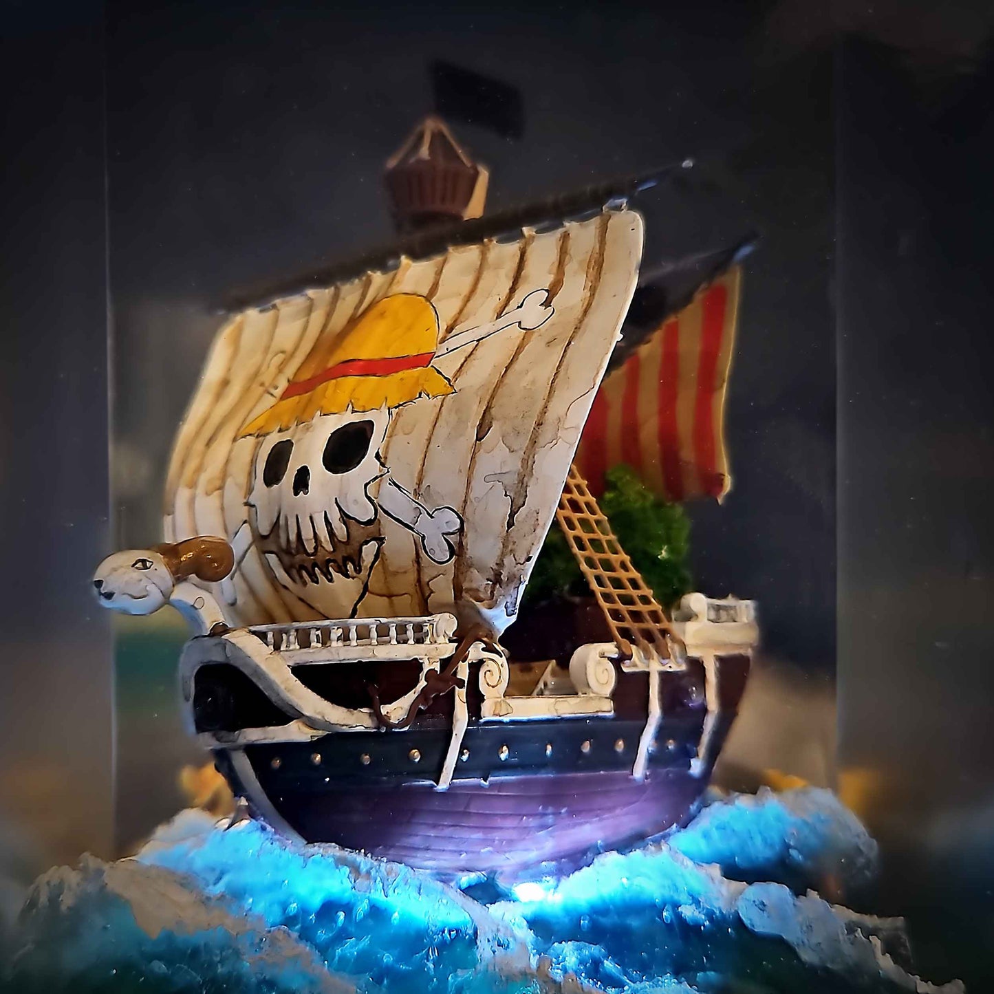 Sheep Pirate Ship Resin Lamp