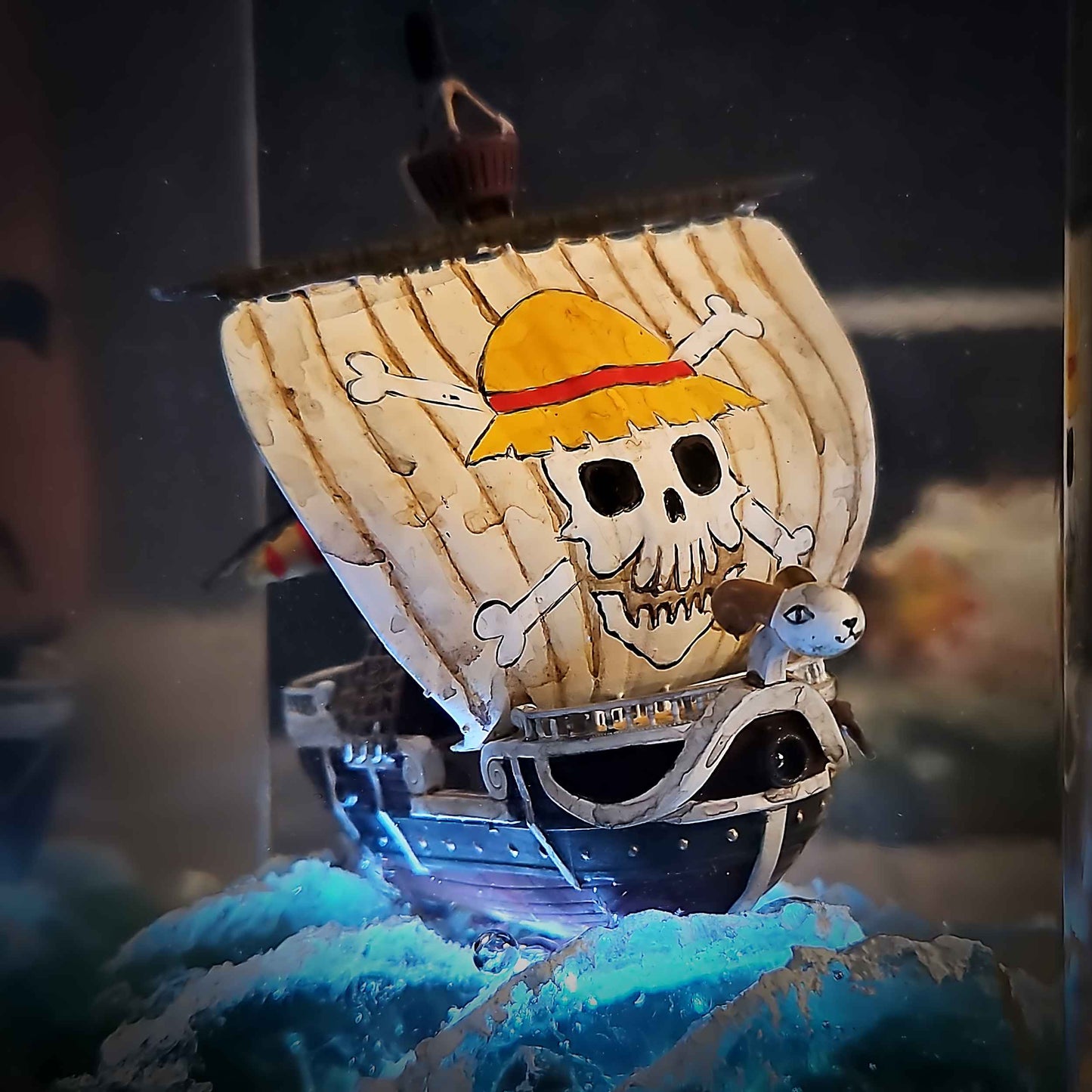 Sheep Pirate Ship Resin Lamp