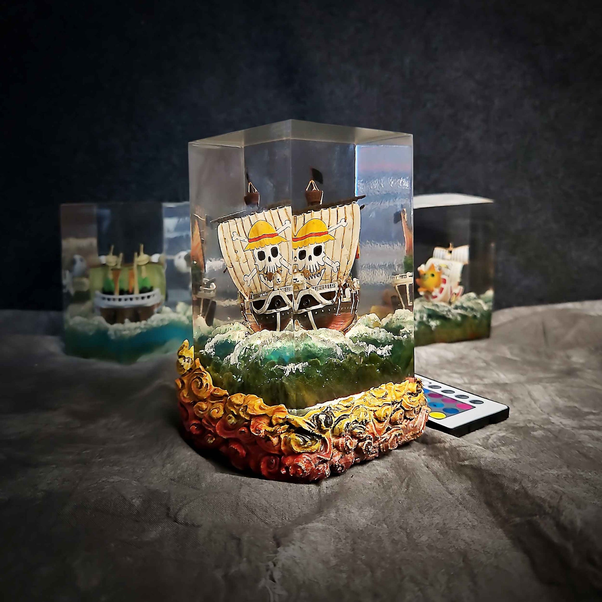 Sheep Pirate Ship Resin Lamp