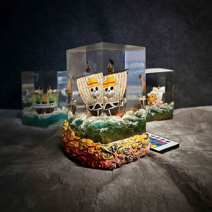 Sheep Pirate Ship Resin Lamp