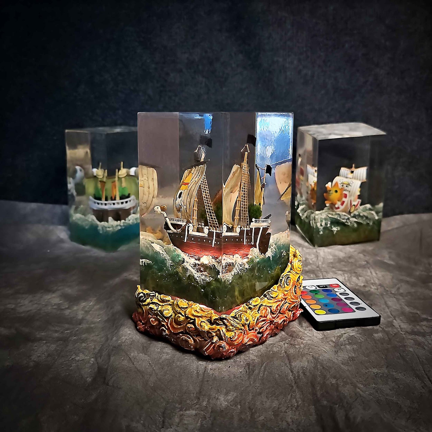 Sheep Pirate Ship Resin Lamp