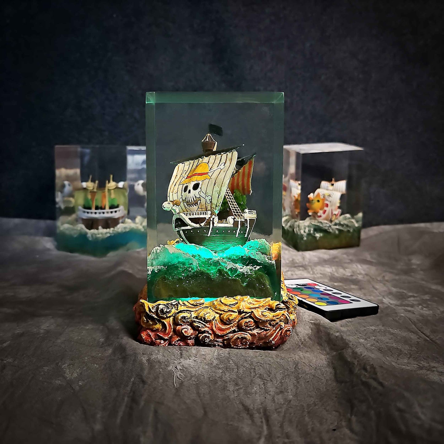 Sheep Pirate Ship Resin Lamp