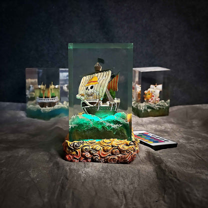 Sheep Pirate Ship Resin Lamp