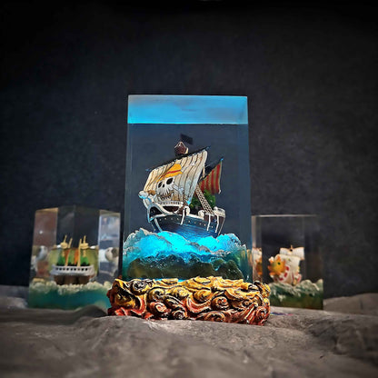 Sheep Pirate Ship Resin Lamp