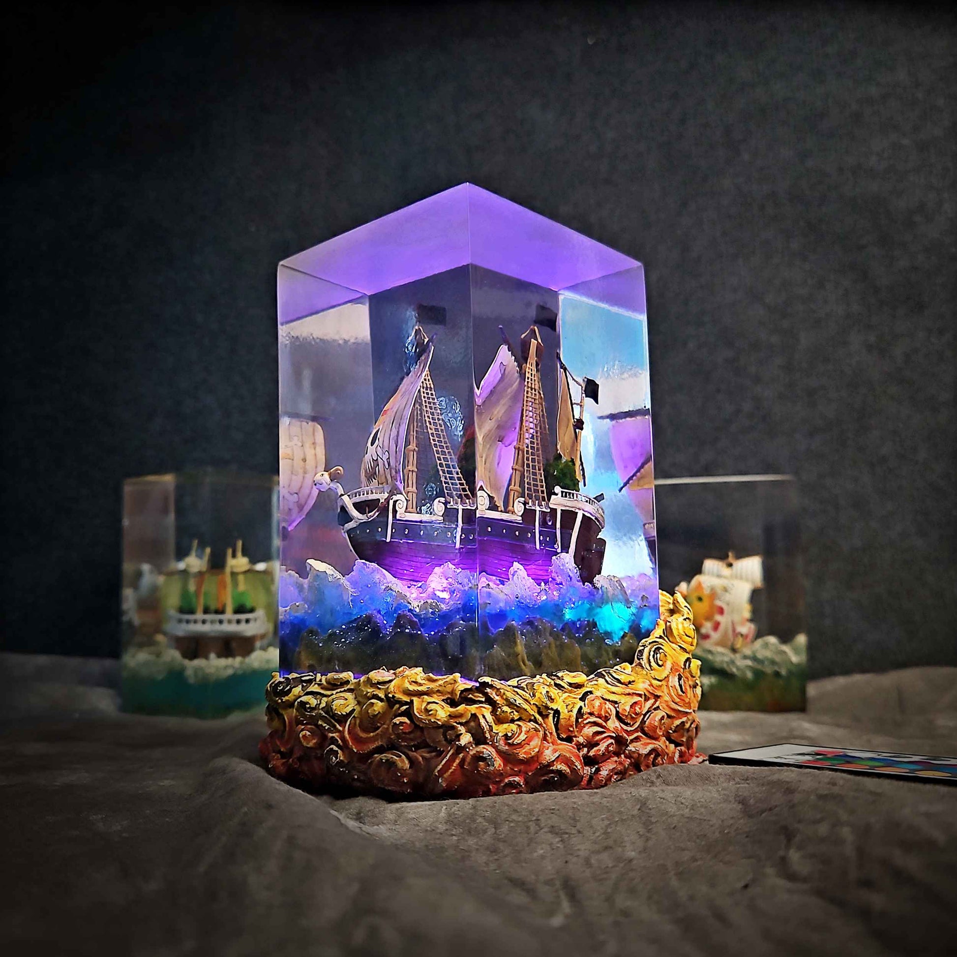 Sheep Pirate Ship Resin Lamp