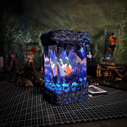 Spectral Bug Pilgrim Halloween Resin Lamp