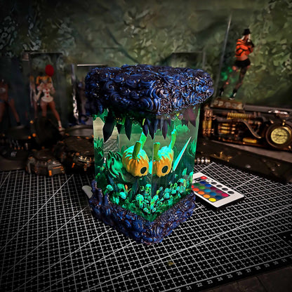 Spectral Bug Pilgrim Halloween Resin Lamp